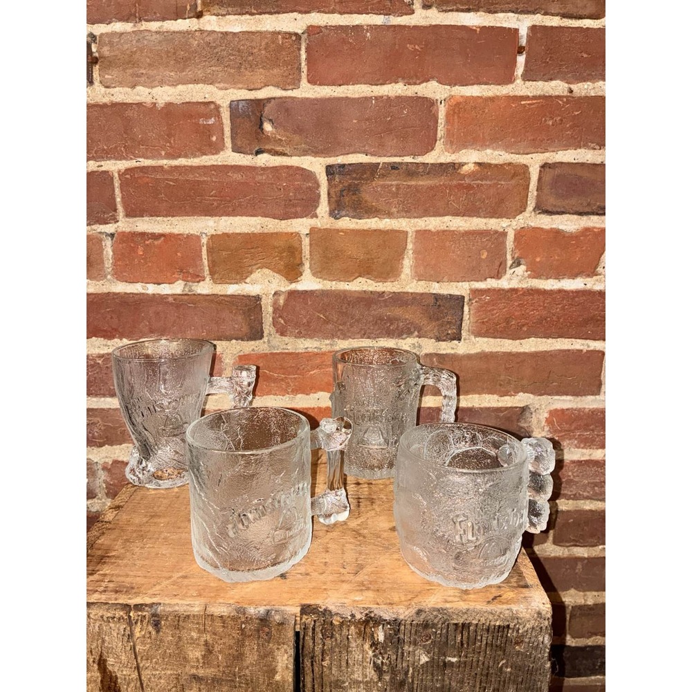 McDonald's Flintstones RocDonalds‎ Glass Mugs 1993 Set 4